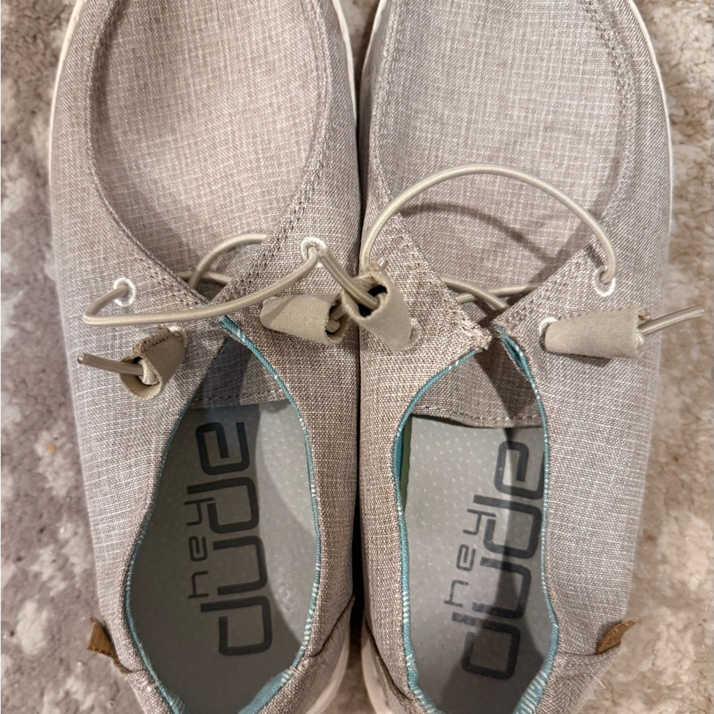 Hey Dude Beige Canvas Slip-On Flats